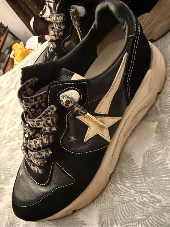 Golden Goose Shoes - Golden Goose Black Sneakers with Cream Star Accent